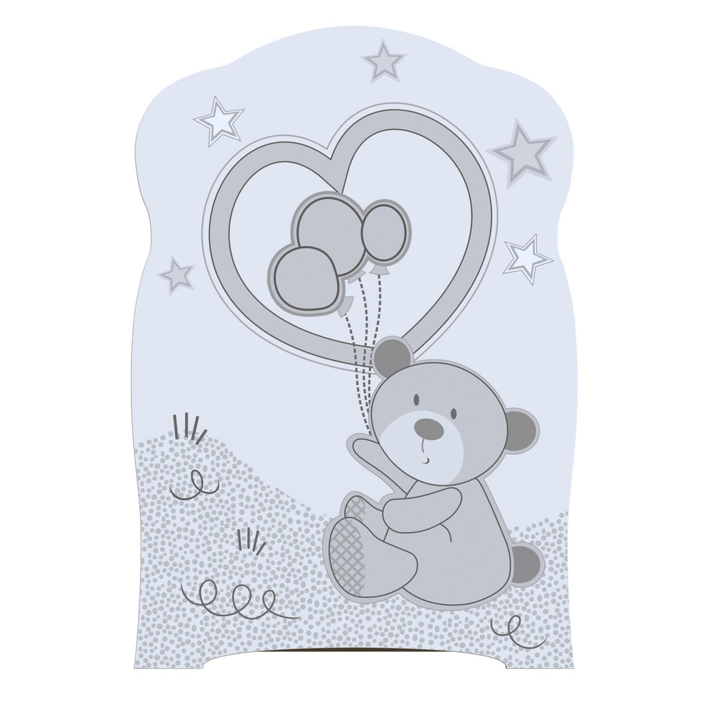 Кровать детская ЛДСП NEW TOBY маятник с ящиком (белый-серый)