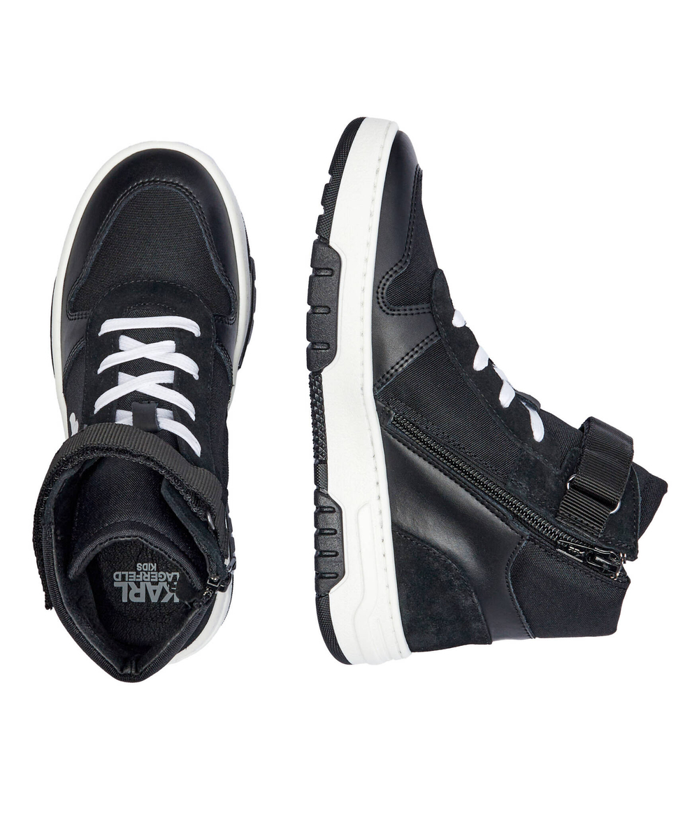 Кожаные кроссовки Karl Lagerfeld Kids - черный(Z30318)