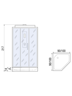 Душевая кабина RIVER PENTA 100 100х100х217 10000003117 Универсальная Пятиугольная