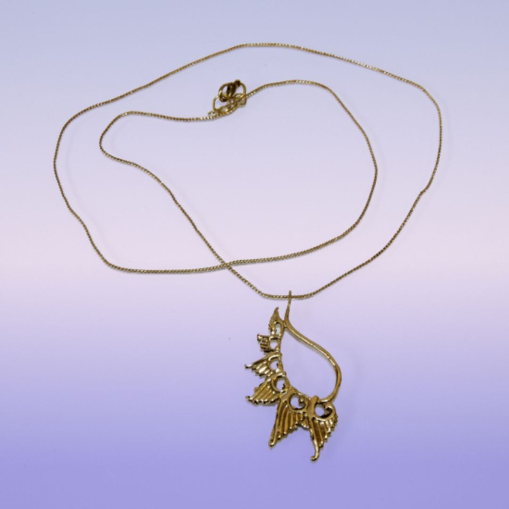 Подвеска этническая на цепочке 5 см латунь