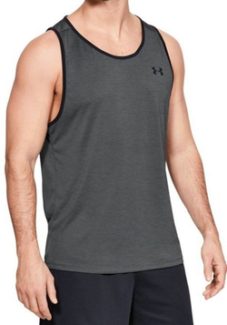Мужская теннисная футболка Under Armour Men's Tech Tank 2.0 - pitch gray/black
