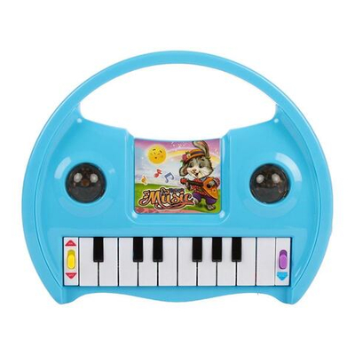 Пианино на бат. 22,5см, синий, пакет 856-1