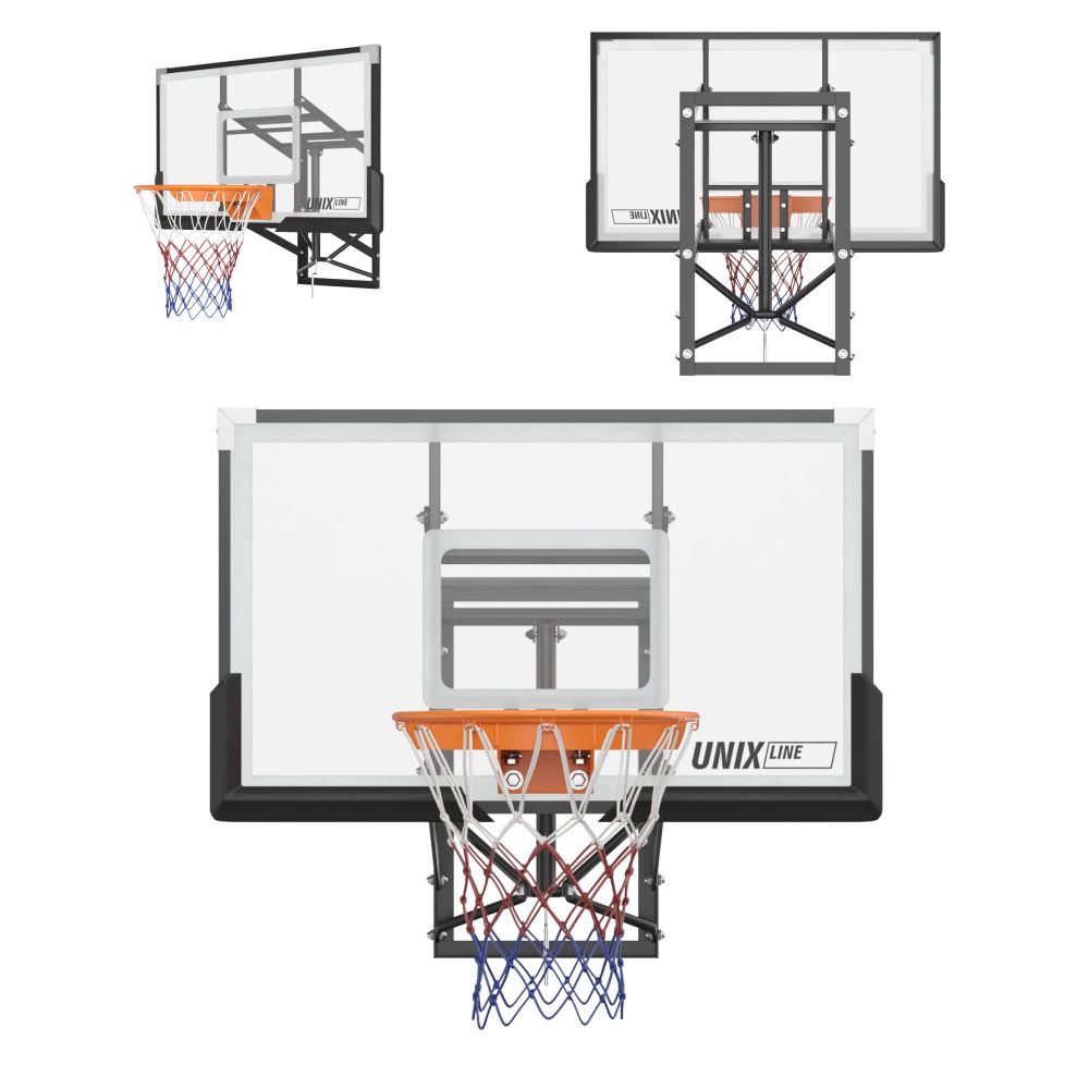 Баскетбольный щит регулируемый UNIX Line B-Backboard-PC 50&quot;x32&quot; R45