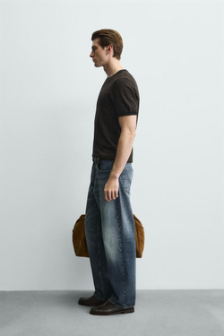 ZARA ФУТБОЛКА ИЗ СМЕСОВОЙ ВИСКОЗЫ, ПОЛОСКИ