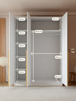 Шкаф для одежды 120х45х215, Мираж, распашной, трехдверный, с дубовыми ручками, белый, Dipriz