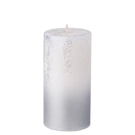 Свеча декоративная белая с серебром
