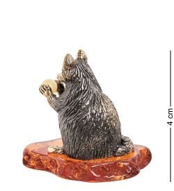 Народные промыслы AM-1539 Фигурка «Енот Мико» (латунь, янтарь)