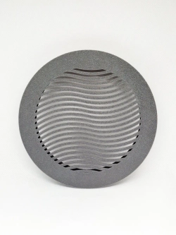 Решетка вентиляции с фланцем D100 мм (цвет: серый бетон)