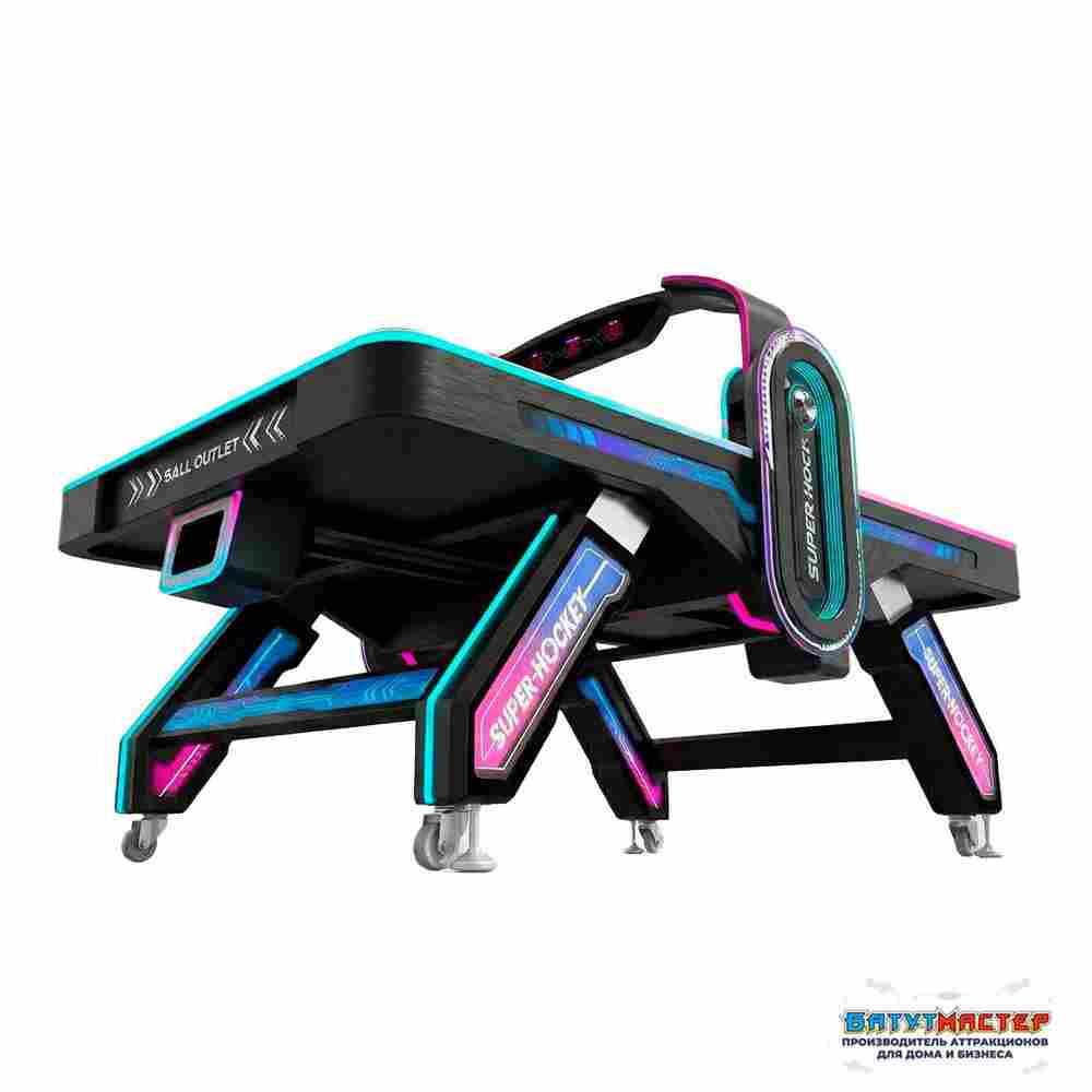 Аэрохоккей коммерческий большой «Неон» для ТРЦ, 220×130×140 см