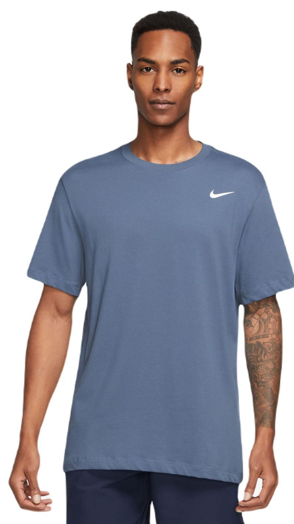 Мужская теннисная футболка Nike Solid Dri-Fit Crew - diffused blue/white