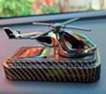 Ароматизатор-игрушка -на торпеду- Вертолет - солн батар (жидк)- YC-126SL серебристый