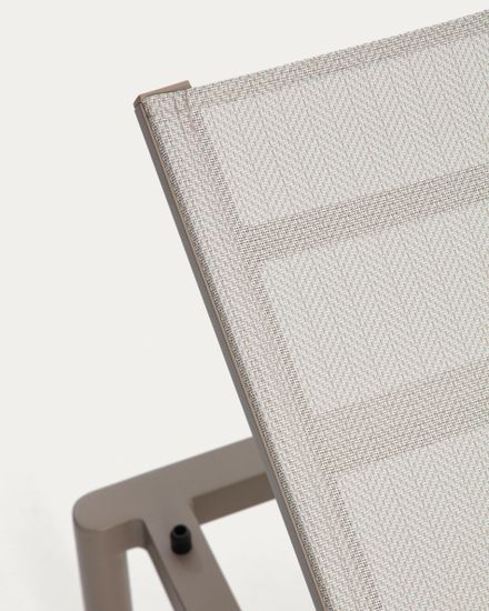 Шезлонг Lesina из алюминия и ткани цвета экрю
