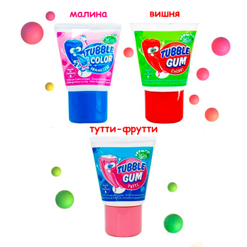 Жевательная резинка жидкая Lutti Tubble Gum Cherry со вкусом вишни 35 г