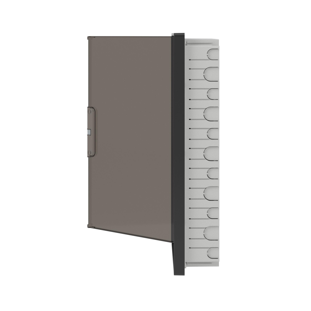 Щиток 36 мод встраиваемый для полых стен FRAME, черный, с тонированнойдверцей, с 4 шинами PEN (2шт на 8 отв. и 2шт на 10 отв.)