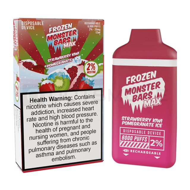 Одноразовый Pod Monster Bars MAX - Strawberry Kiwi Pomegranate Ice (6000 затяжек)