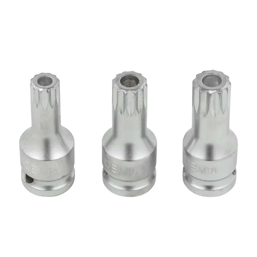 Набор Головок-бит SPLINE с отверстием 1/2'',3пр. (L-60мм,M14, M16, M18) RockForce##Rock FORCE RF-248060-3