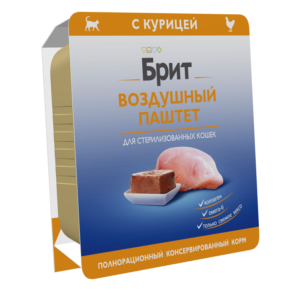 Brit Premium Воздушный паштет с курицей для взрослых стерилизованных кошек 100 г