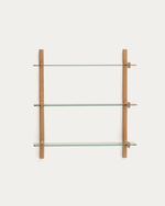 Модульный стеллаж Sitra из массива дуба с 3 стеклянными полками