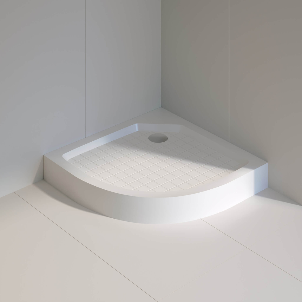 Душевой поддон полукруглый RGW SMC/R W Белый (Уценка) (800x800)