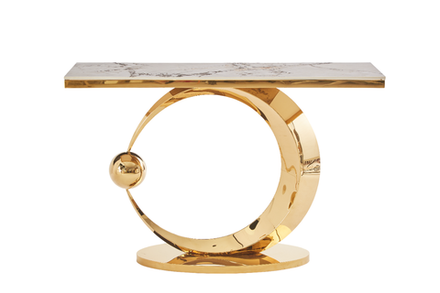 Стол-консоль Ist Casa Дрим, 120х40х78 см, белый нефрит, золотой