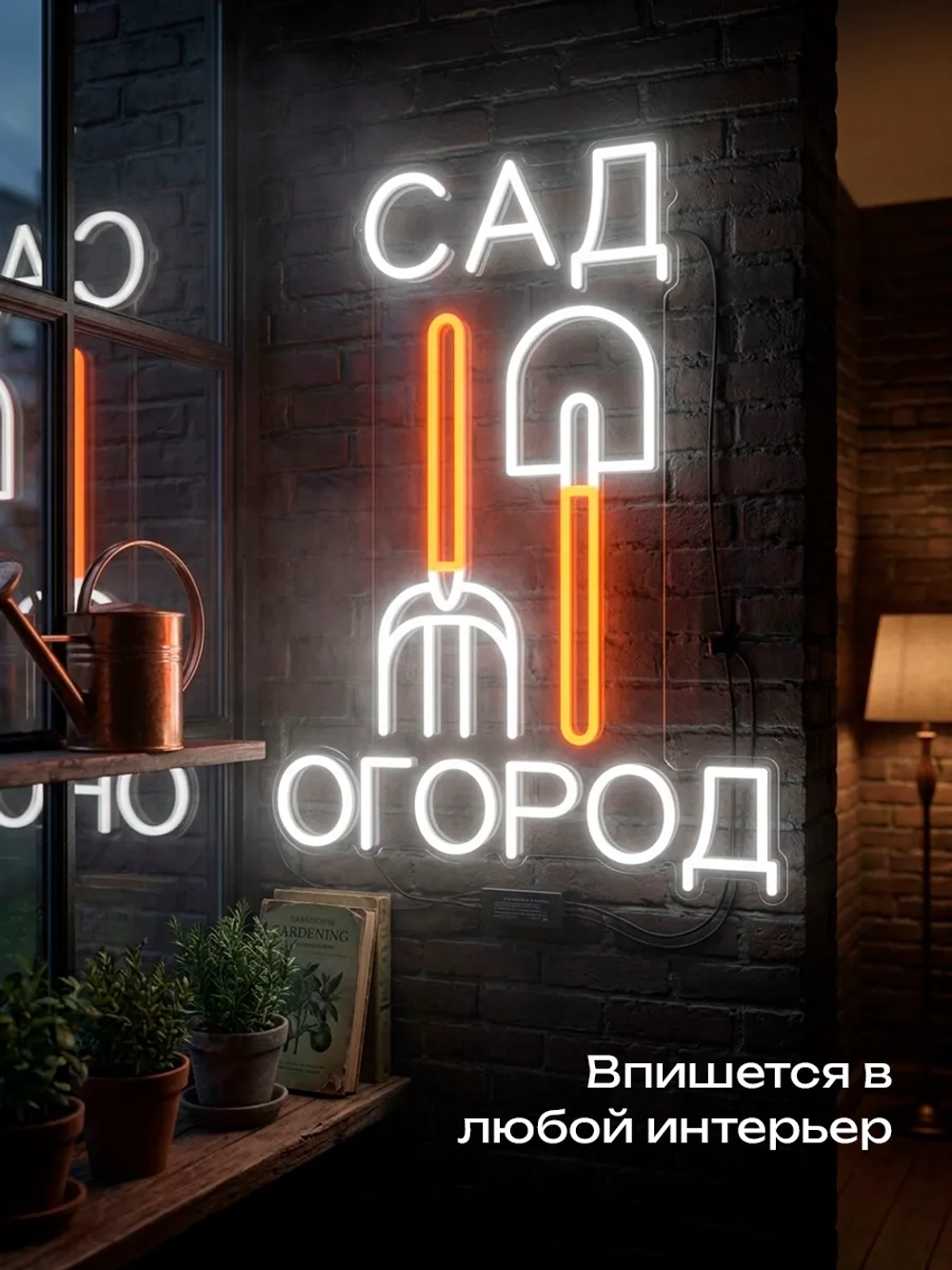 Неоновая вывеска Сад Огород