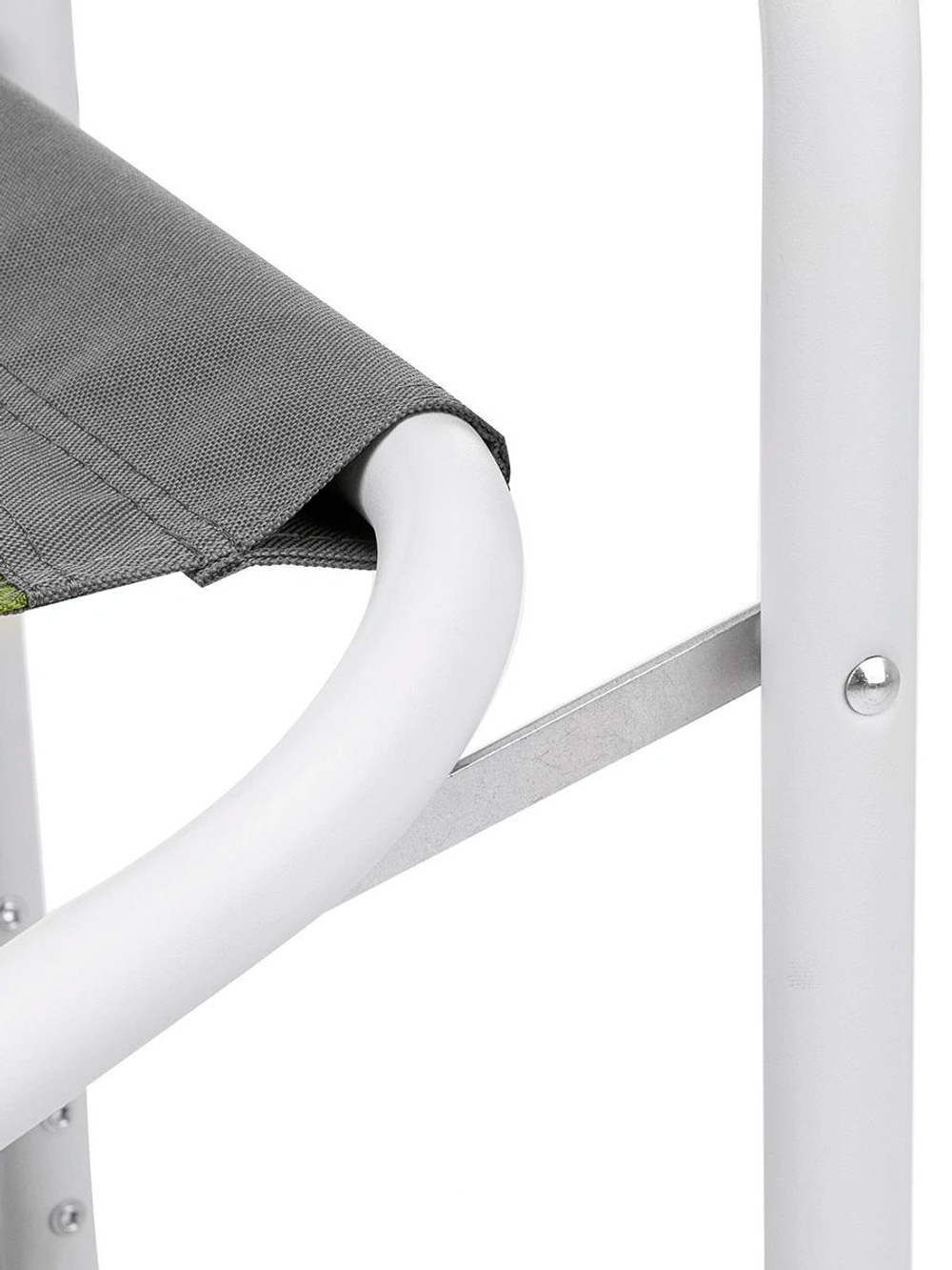 Кресло раскладное Nisus с откидывающим столиком.140кг, карман (алюм. д25) зеленый ромб/серый (N-DC-95200T-K-GG)