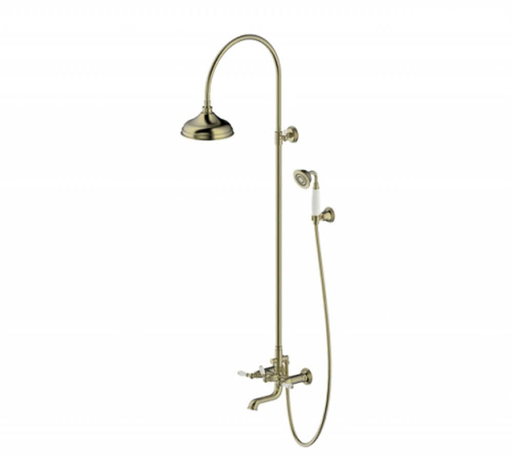 Душевая колонна со смесителем для ванны Bravat Art бронза