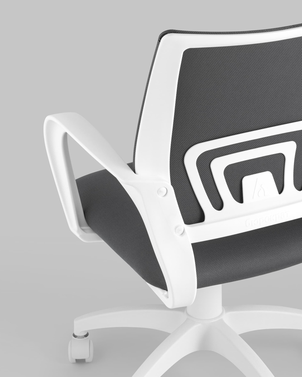 Кресло офисное Topchairs ST-BASIC-W серая ткань крестовина белый пластик