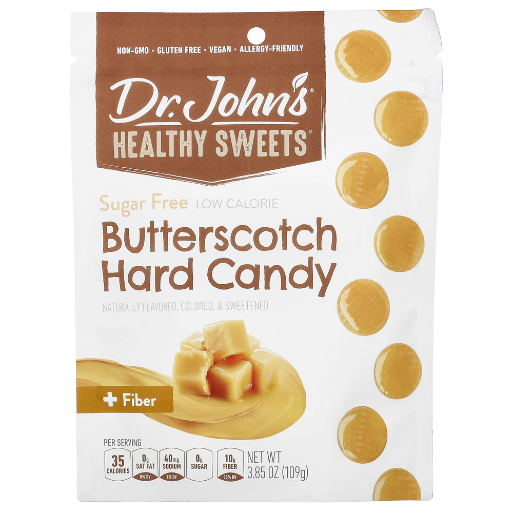 Dr. John's Healthy Sweets, ириска, с клетчаткой, без сахара, 109 г (3,85 унции)