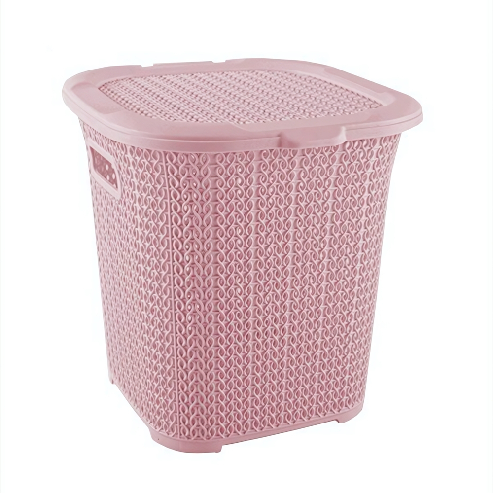 Многофункциональная корзина вязанный узор 15 лт пепельно-розовый