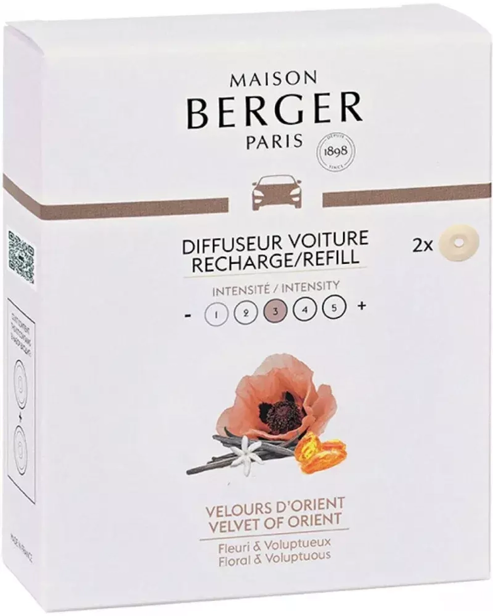 Maison Berger Paris - Набор из 2-х бархатных вставок для автомобильного диффузора. / артикул   6974  / GTIN 3127290069740