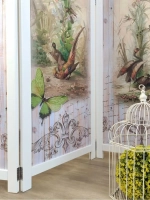 Ширма из массива дерева "Птички" 180см