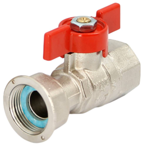 Кран Uni-Fitt ВВ 3/4" с накидной гайкой и уплотнением, никелированный