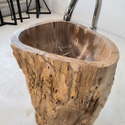 Раковина напольная из окаменелого дерева ODN-04181 (45*35*90 см)