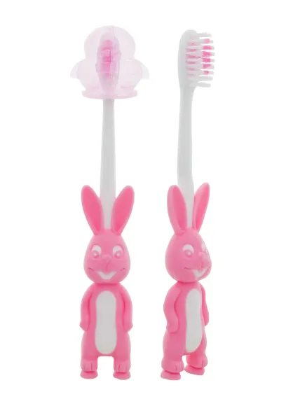 Зубные щетки детские Hi Dent Bunny мягкая с колпачком 7-10лет розовая 2шт