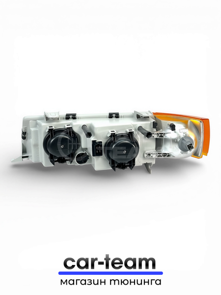 Фары на ВАЗ 2110, 2111, 2112 передние с Bi LED модулями 2.5 дюйма, черная маска, желтые поворотники (под ключ)