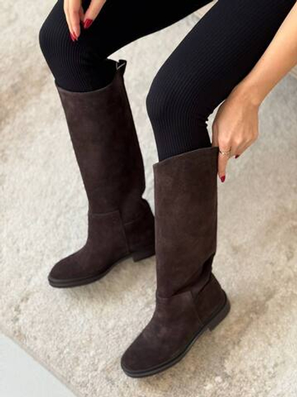 Сапоги из натуральной замши