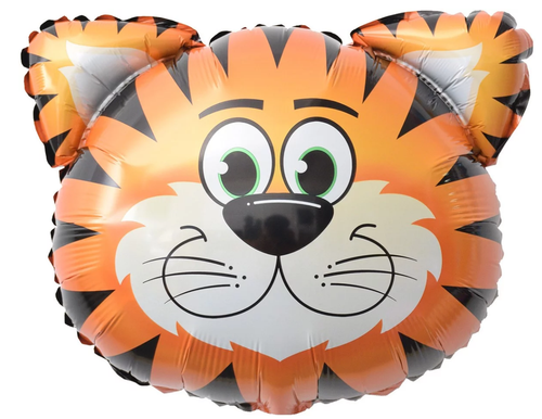 Шар с клапаном (14''/36 см) Мини-фигура, Голова, Тигр, 1 шт.