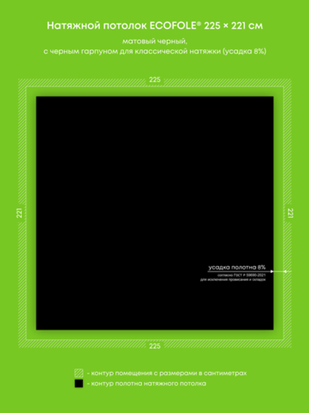 Матовый натяжной потолок 5 м2
