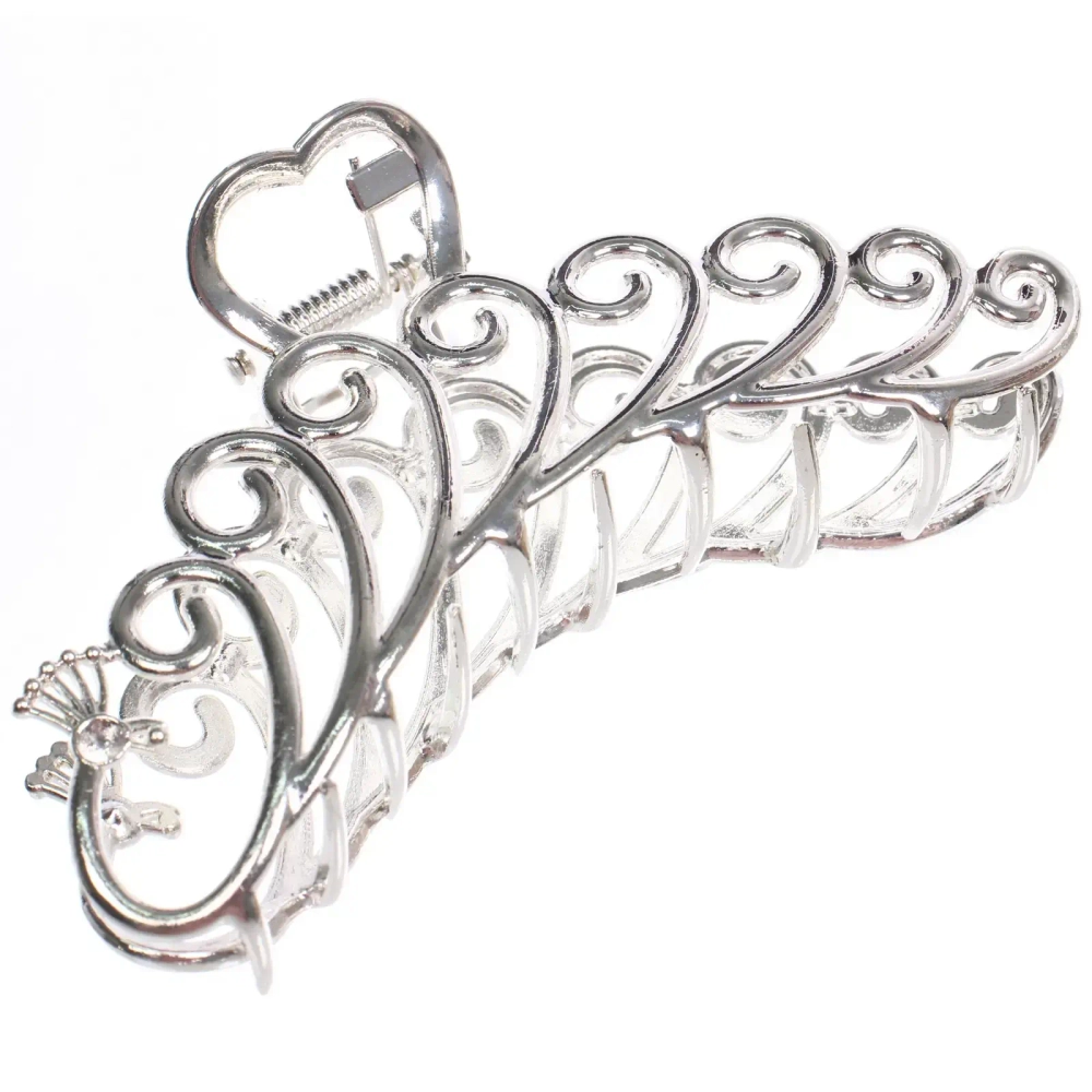 Заколка - краб для волос на блистере «PREMIUM», версаль, цвет серебро и золото, 10см