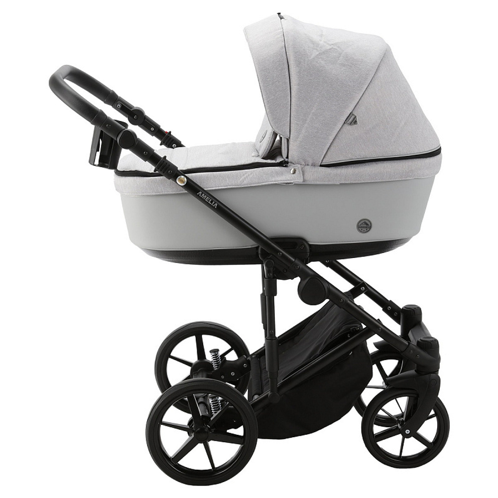 Детская коляска Adamex Amelia 2 в 1 AM248-TIP (СВ.СЕР+СВ.СЕР.КОЖА)