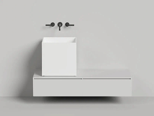 Раковина накладная Salini ARMONIA SQUARE 03 S-Sense 130513G 45 белая