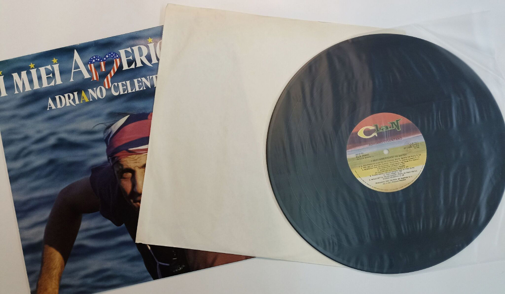 Винтажная виниловая пластинка LP Сборник Adriano Celentano I Miei Americani (Tre Puntini) (Italy 1984) (Susanna, Hold On I'm Coming, The Great Pretender)