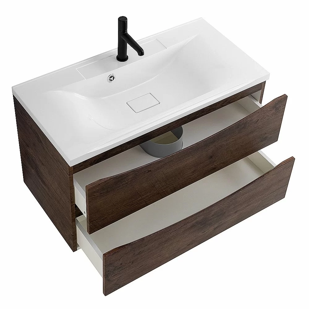 Тумба с раковиной Belbagno MARINO 100 подвесная Rovere Moro