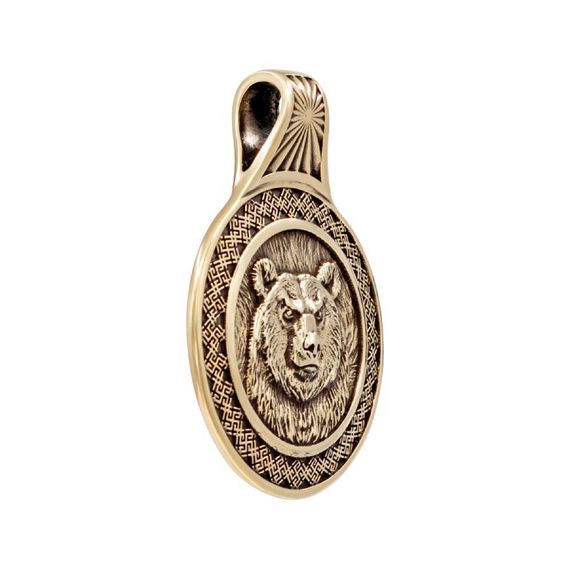 Велес медведь большой - подвеска из бронзы, фото 2