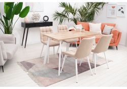 Стол Тринити Лофт 120х60х75 25 мм дуб делано светлый / матовый белый