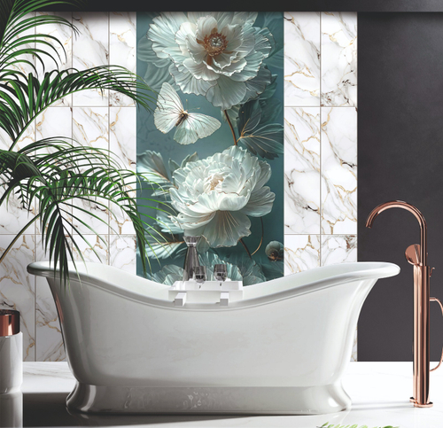 Панель ПВХ 3D Starline Цветочное кружево фон 2700х250 мм