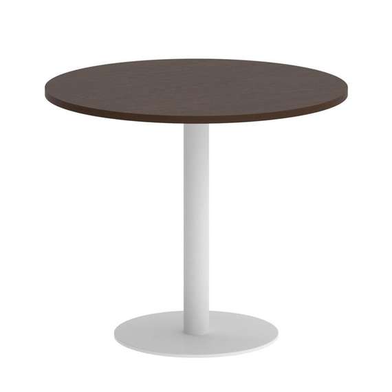 First Стол круглый KSPRG-1 Венге Цаво/Металл Белый 900*900*750