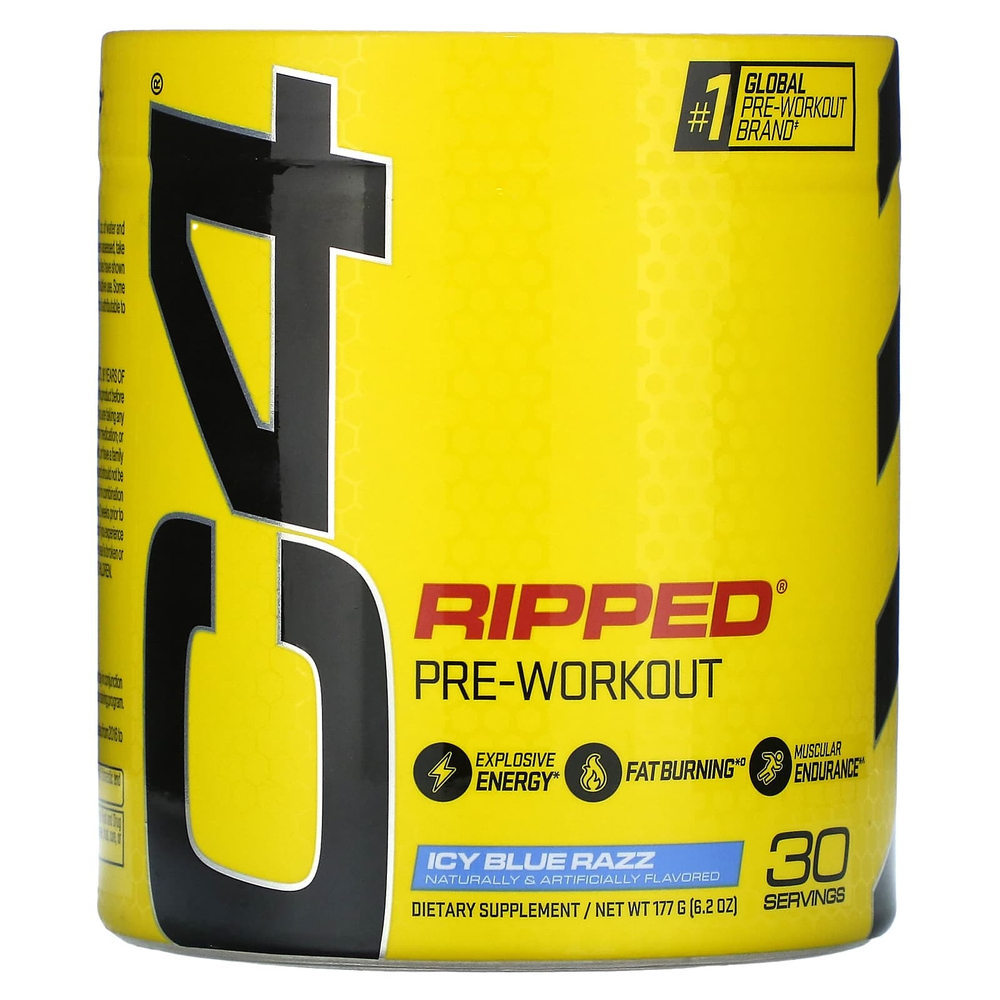 C4 / Cellucor, C4 Ripped, Explosive Pre-Workout, ледяная голубая роза, 180 г (6,3 унции)