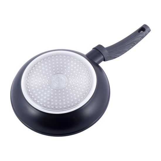 Сковорода 20 см. из кованого алюминия Kamille KM-4121 с антипригарным покрытием PTFE чёрный мрамор